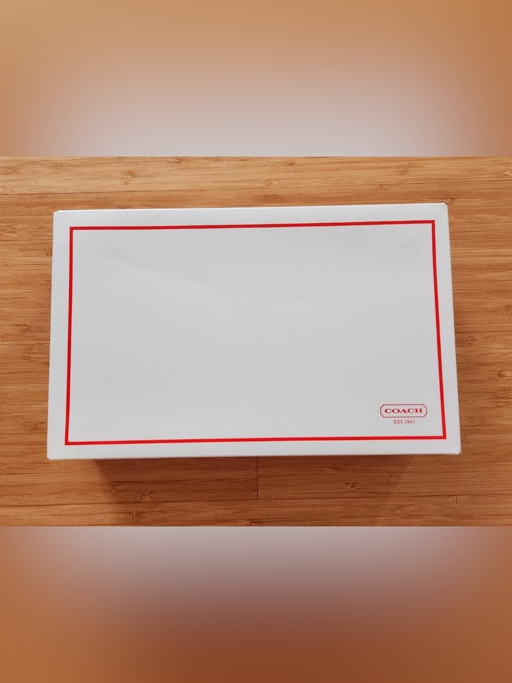 COACH Y2K Medium Gift Box 10" x 6 " x 2.5" White Red Coach Signature